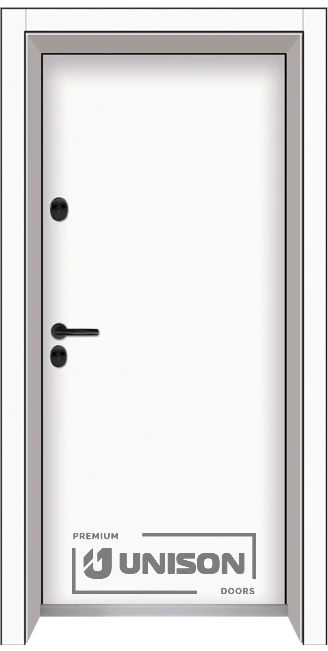 Входна врата Unison Clima, модел Basic, цвят Бял мат